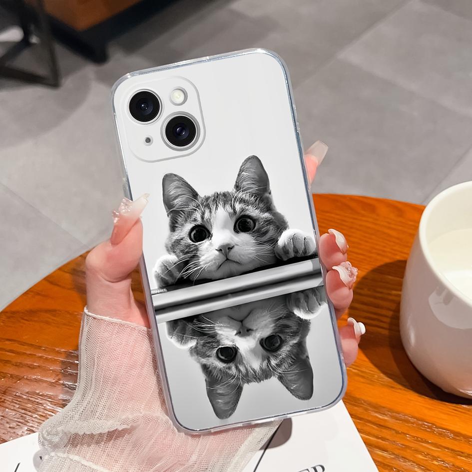 Для Apple iPhone X XS XR SE 11 12 13 14 15 Pro Max чехол Мягкий силиконовый противоударный прозрачный матовый модные этикетки с защитой от падения для бампера iPhone