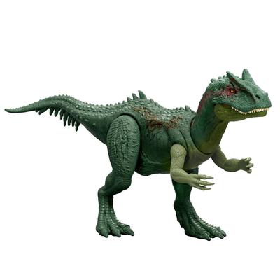 Mattel Мир юрского периода Фигурка Аллозавра для детей Динозавр возрастом 4 года и JLF33 Повреждено! Светящаяся в темноте игрушка, прибл.. Длина 36,7 см, Вверх, Зеленый,