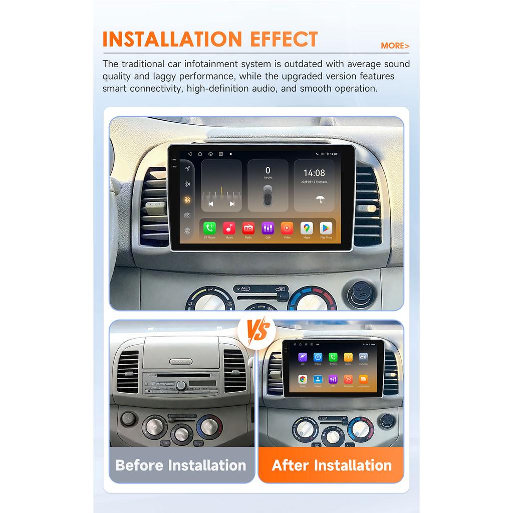 Hizpo Snapdragon Autoradio AI Carplay Android Car Radio for Nissan March Micra K12 2002 -2010 Navigation Auto GPS Head Unit Stereo 5G WIFI Multimedia