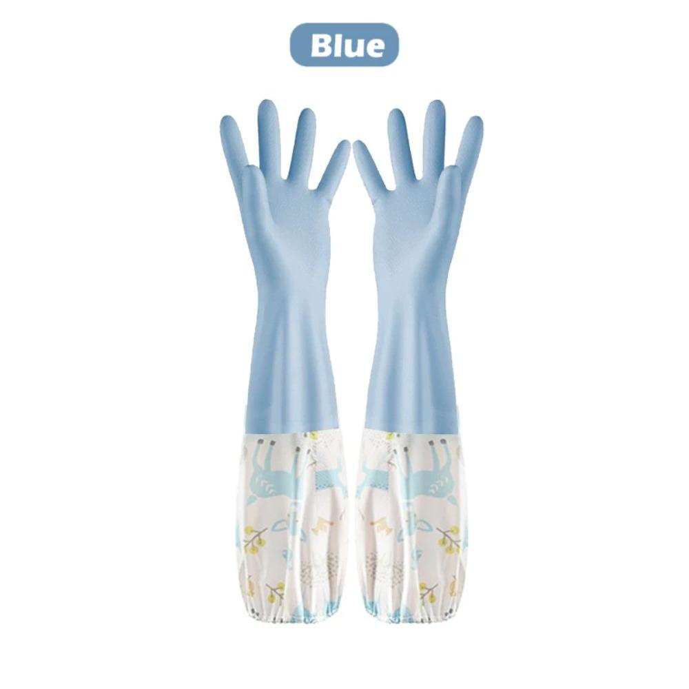 Elastic Band Mouth Waterproof Gloves Single Layer Rubber Gloves New Dishwashing Gloves Kitchen