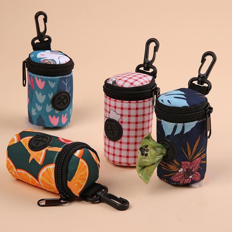 Hangable Dog Poop Bag Dispenser Zipper Dogs Walking Accessory Waste Bag Holder Portable Garbage Bags Organizer Pet Supplies