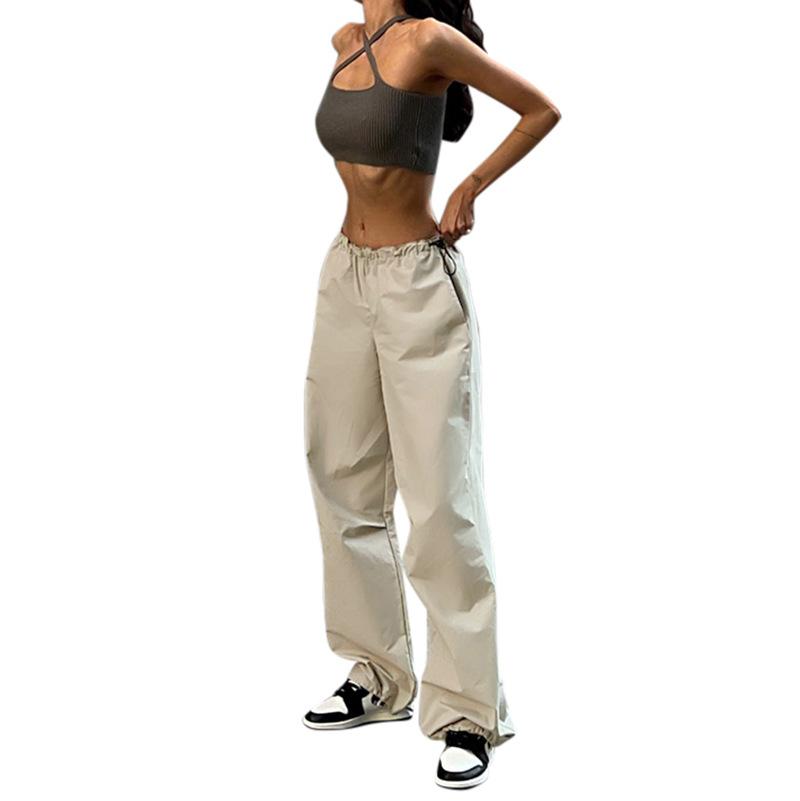 2022 модные женские спортивные штаны в стиле Харадзюку в стиле панк, шикарные однотонные винтажные брюки, повседневная уличная одежда, мешковатые брюки для бега, свободные широкие брюки