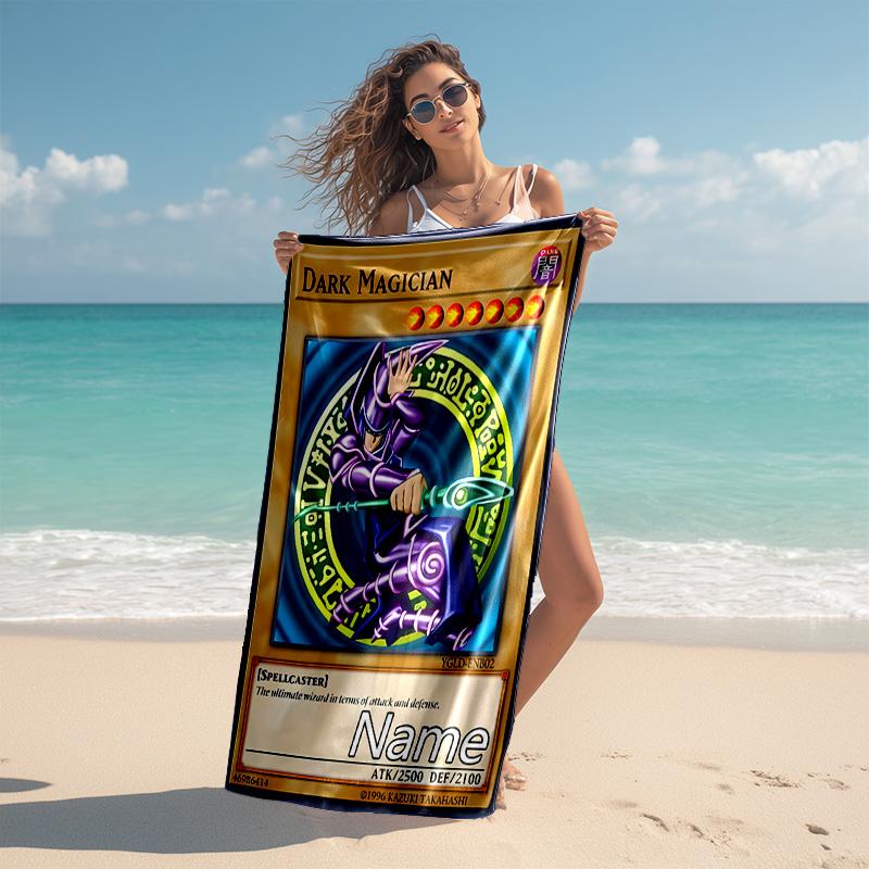Personalized customized proof beach towel with Yu-Gi-Oh! Duel Monsters pattern - soft, absorbent,quick-drying,perfect swimming,camping&bathing