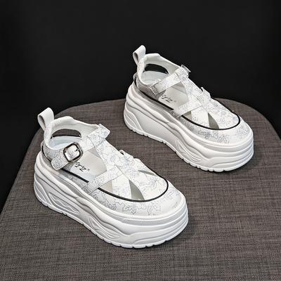 8 см Высокое качество Женские ретро сандалии на платформе Летние шлепанцы с открытым носком Sandalias Mujer Женские легкие пляжные туфли с открытым носком