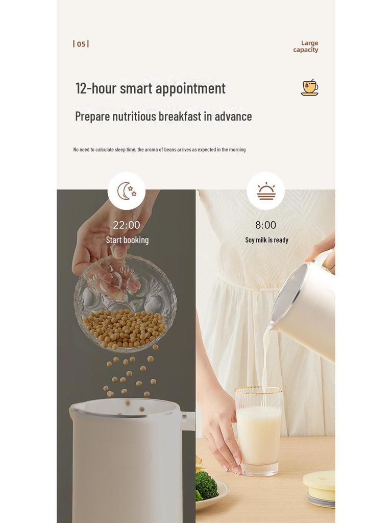 Многофункциональная портативная бесшумная соевая молоковарка с антипригарным покрытием и функцией отжима сока