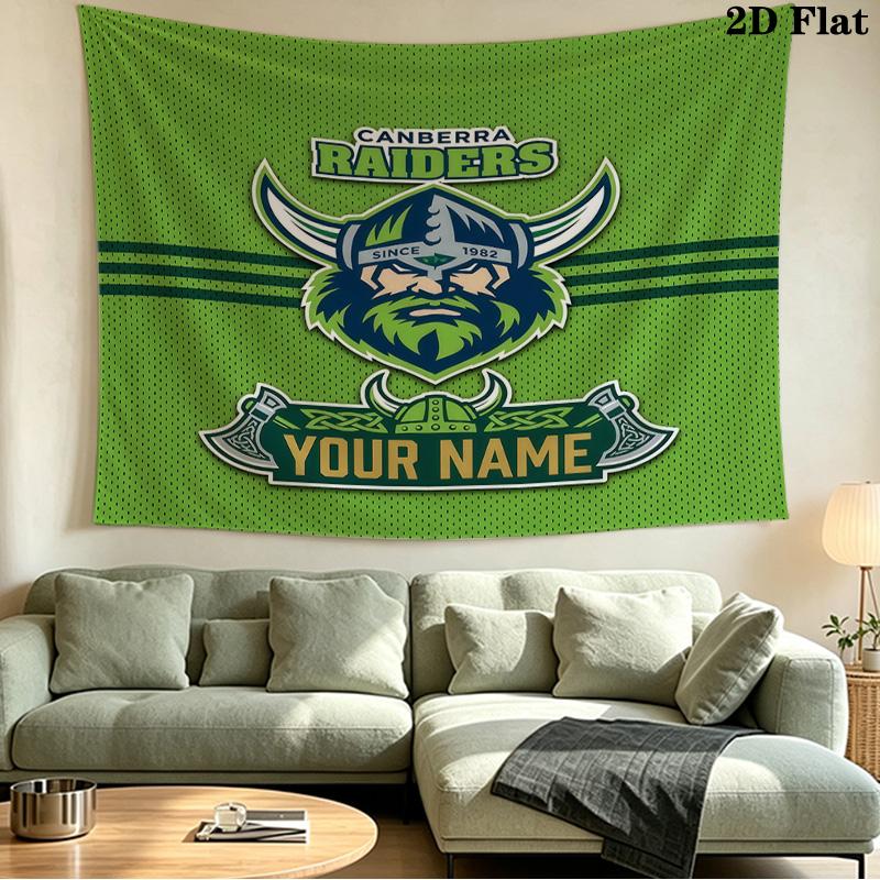 Custom Name Canberra Raiders2 Printed Tapestry – Wall Hanging for Bedrooms, Dorms, and Home Decor