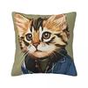 Cat Wearing Clothes Standing Drawing Patterns Pillowcase Cushion Comfort Throw Pillow Sofa Cushions Used for Home Living Room