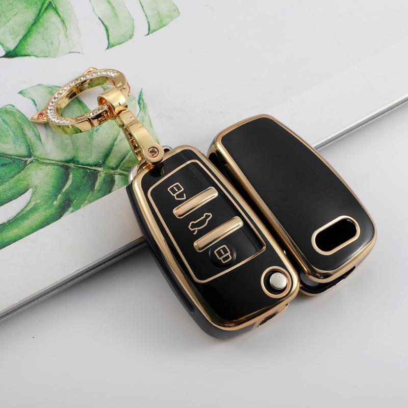 Soft TPU Car Remote Key Cover Case for A3 8P A4 B7 B8 B5 B9 B6 A1 A5 Q7 Q5 A6 4F C6 C5 C7 C4 TT Q3 S3 A7 A8 C4 8N 8V 8L RS3 Keychain Accessories