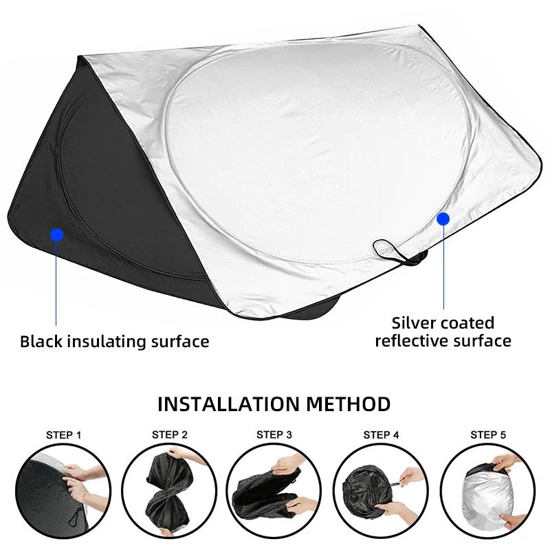 zrvmt3 2025 Hot Car Front Window Sunshade Shield Folding Windshield UV Block Cover For Mercedes Benz C180 C200 C260 C300 W108 W124 W126