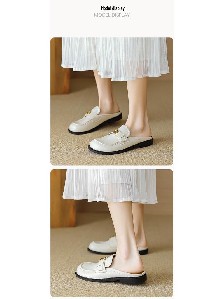Weiwei Girl 939-2 Summer 2024 Retro Closed-Toe Slip-On Slippers for Women