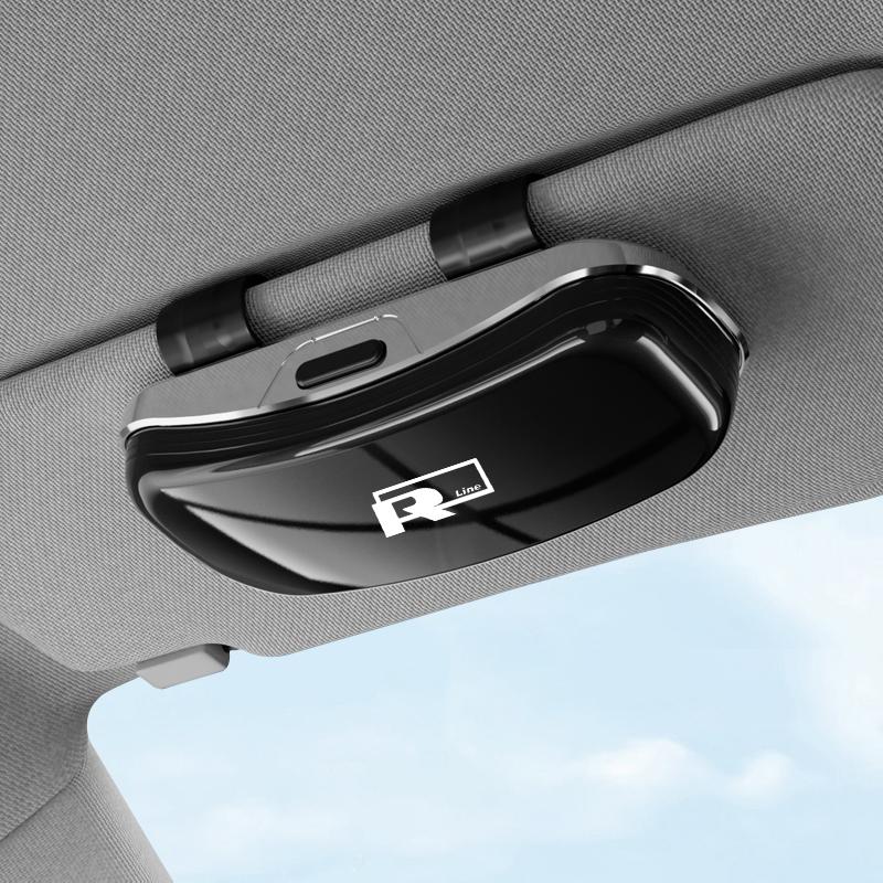 Car Emblem Sun Visor Glasses Case Sunglasses Storage Gift Box For VW GTI Polo Golf PassatB6 Tiguan Arteon Taigo Jetta CC Hub Cap