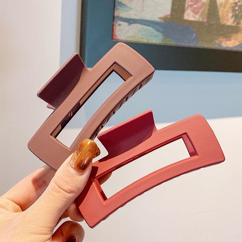 Корейская квадратная заколка для волос — элегантная, большая, простая заколка-акула для затылка или ванны.