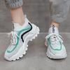 Fashion Mixed Colors Mesh Sports Shoes Women Thick Sole Non Slip Lace Up Chunky Sneakers Summer Comfort Platform Casual Shoes