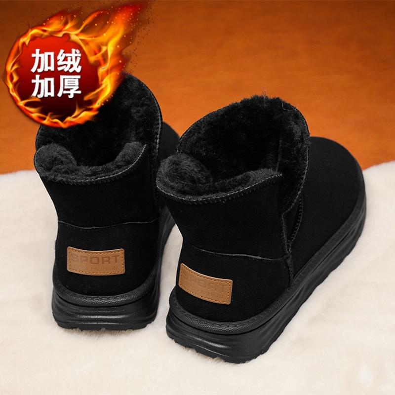 Ботинки мужские зимние бархатные утолщенные северо-восточные меховые водонепроницаемые хлопковые ботинки теплые морозостойкие нескользящие мужские ботинки