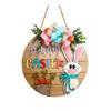 Happy Easter Wooden Bunny Sign, Spring Hanging Door Decor For Home Decoration