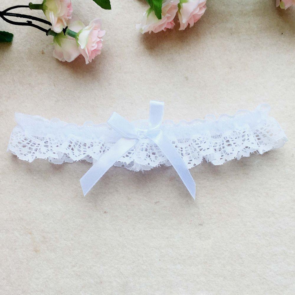 Wedding Garter Lace Floral Sexy Leg Garter Belt White Bowknot Bridal Lingerie Lace Leg Ring Loop Party Cosplay Suspender