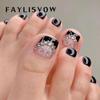 24Pcs Foot Fake Nail Summer Waterproof Foot False Nails Removable Feet Nail Tips Press On Toenails Decoration