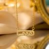 Elegant Full Zircon Copper Necklace Women Simple Exquisite Collarbone Chain Luxury Micro Inlaid Jewelry Gift