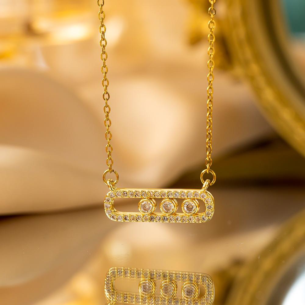 Elegant Full Zircon Copper Necklace Women Simple Exquisite Collarbone Chain Luxury Micro Inlaid Jewelry Gift