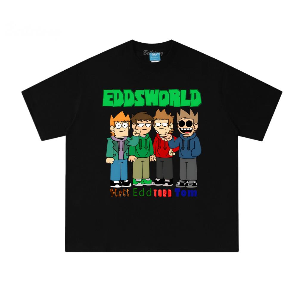 Eddsworld Футболка 2026 Новая Харадзюку Высококачественная Футболка Летняя Манга Графический Принт Футболка 100% Хлопок Модная Удобная Футболка