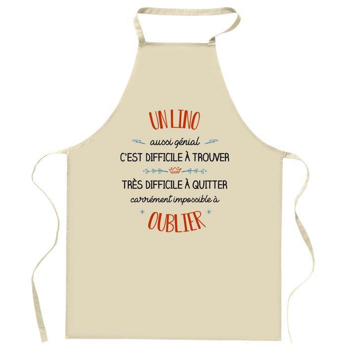 Planetee Tablier de cuisine Un Lino aussi génial | Cadeau Original Humour pour Cuisinier Vêtement Blouse de protection Barbecue