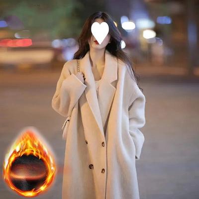 Женское длинное толстое шерстяное пальто из новой шерсти на осень и зиму.