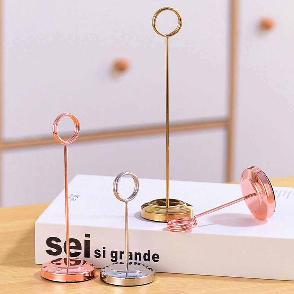 Stainless Steel Table Number Holder Round Card Holder New Paper Stand