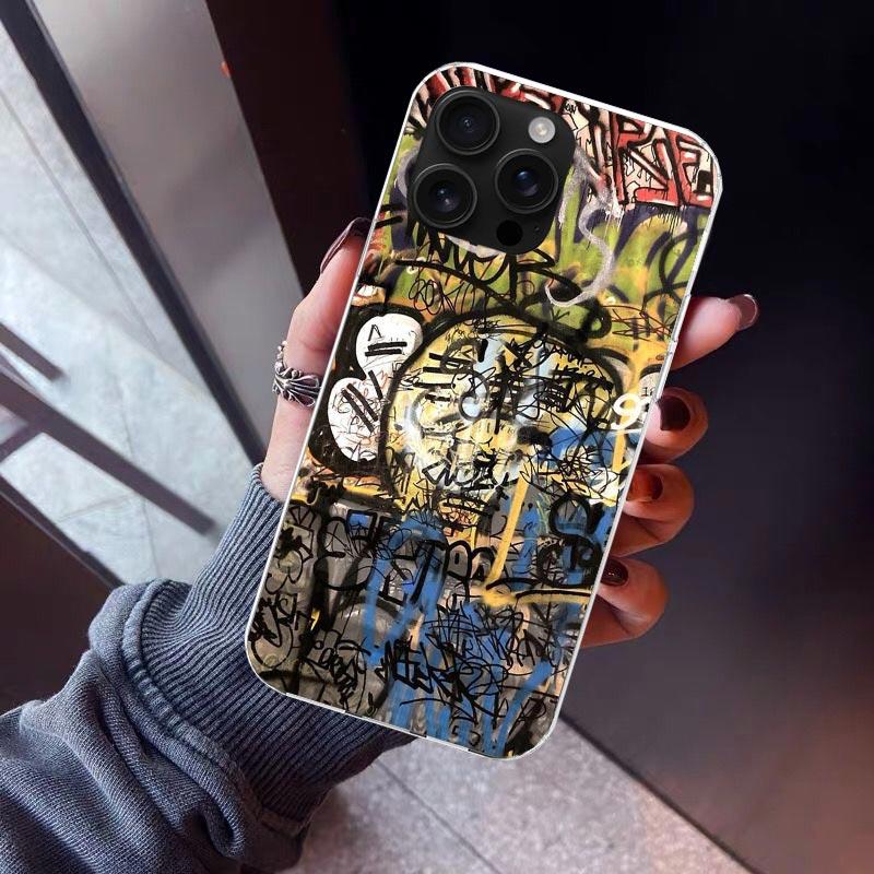 Graffiti Fashion Cool Phone Case For iPhone 17 Air 16 15 Pro Max 14 Plus 13 Mini 12 11 Cover 7 8 SE Silicone Shell Print Fundas