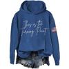 Ladies Fashion Casual Long Sleeve Printed Round Neck Hoodie Pullover Top
