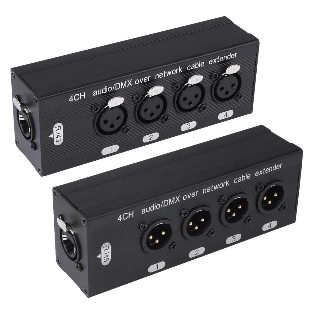 RJ45 на 4-канальный 3-контактный XLR Ethernet-адаптер, 1 пара, удлинитель сетевого кабеля для сценического звука, освещения, студии звукозаписи