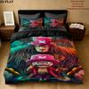 One Piece Pattern Bedding Quilt Set Quilt Cover Pillowcase Home Birthday Gift(1 * duvet cover + 2 * pillowcase, without core)