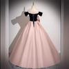 Evening dress skirt feeling French banquet light luxury niche pink princess bar mitzvah host performance dress graduation dress