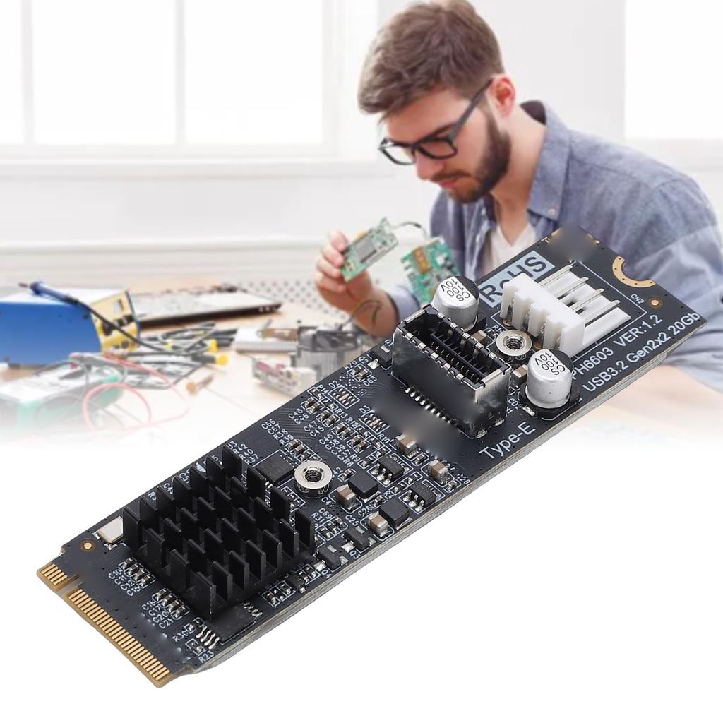 20Gbps Type E USB 3.2 Front Panel Socket to NVME M Key Express Card Adapter ASM3242 Chipset for Motherboard