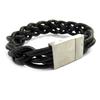 [M0709] - Steel Bracelet 'Peaceful' Leather