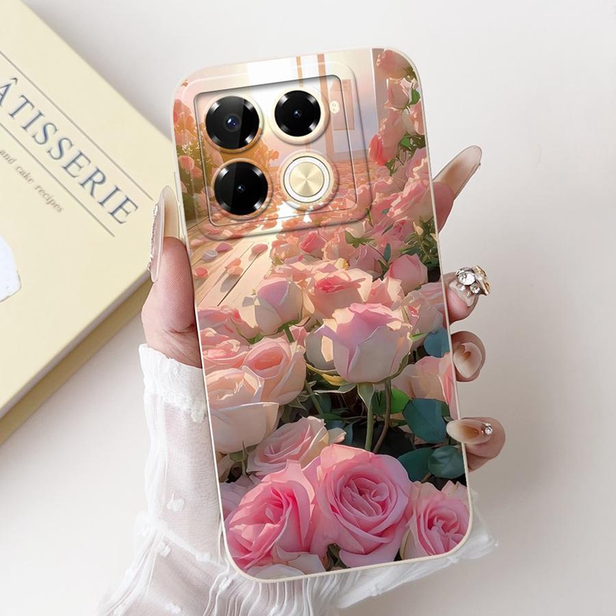 Чехол для Infinix Note 40 Pro Plus Note40 X6853 Чехол Цветок Мягкий Силикон Funda для infinix Note 40Pro X6852 Ударопрочный Capa
