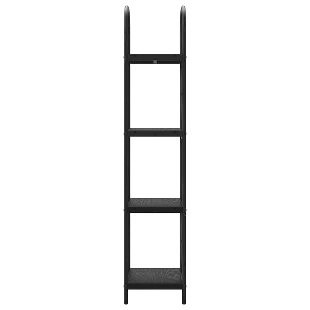 Bookshelf Black with Oak Effect 40 x 30 x 146 cm Particleboard