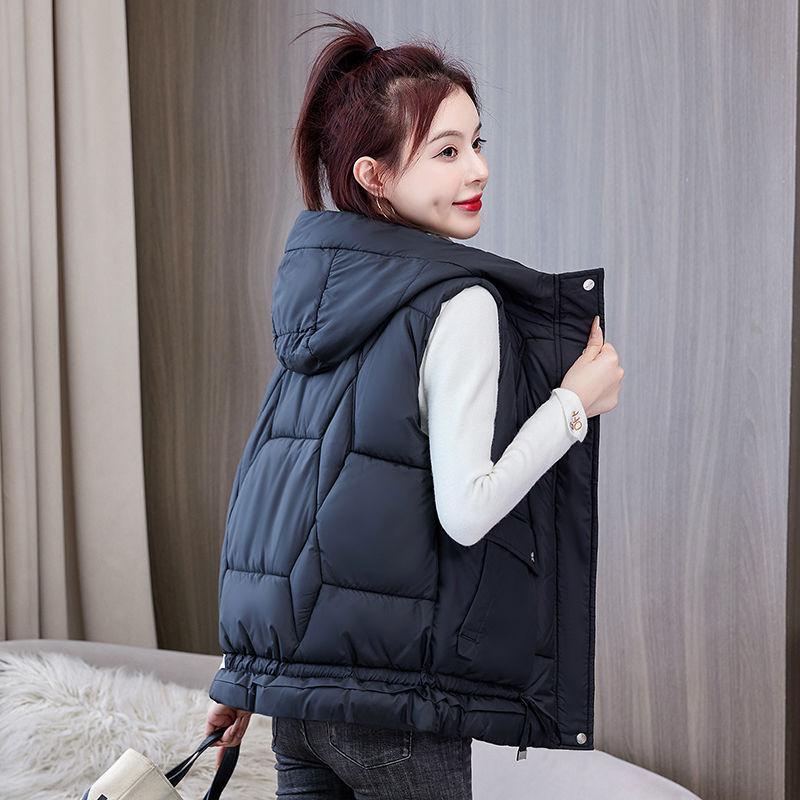 2024 новый жилет с хлопковой подкладкой на осень, зиму, осень и зима в корейском стиле, короткий жилет, свободное пальто, внешний жилет