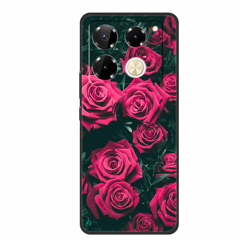 Чехол для Infinix Note 40 Pro 5G, мягкий силиконовый чехол из ТПУ, чехлы для телефона для Infinix Note 40 40pro 4G, Цветочки, Милый Coque Fundas