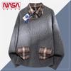 Мужской винтажный клетчатый свитер-пуловер NASAB-EARE с имитацией двух предметов