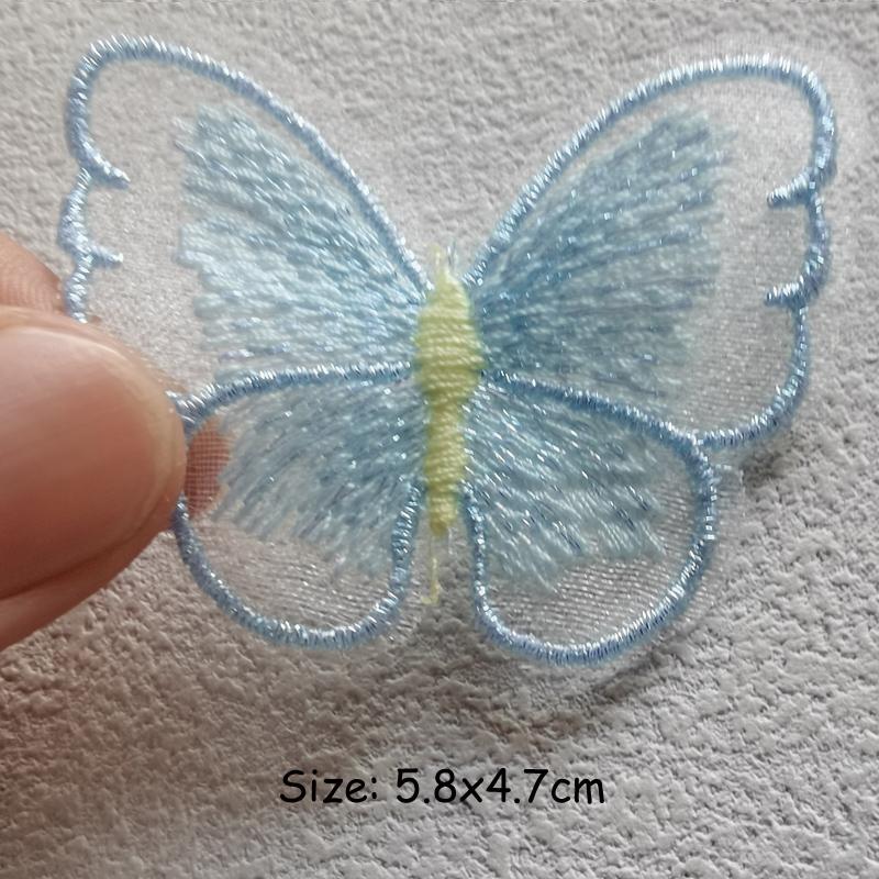 Красочные кружевные нашивки с вышивкой в виде бабочек, приклеивающиеся утюгом, для самостоятельного изготовления одежды