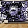 VIKAMA Mystic Eyes Tapestry In Purple Hues GothicStyle Wall Hanging For Living Room Hallway Or Bedroom Room Decor