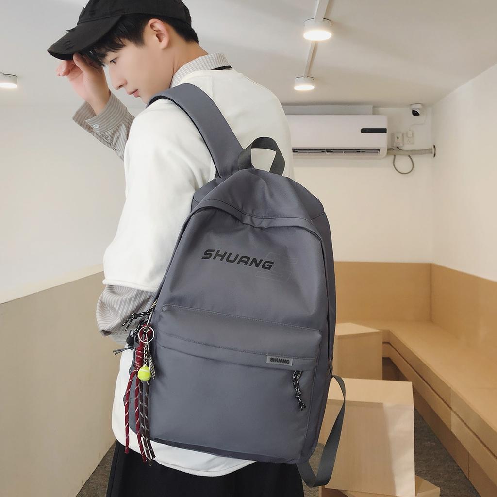 Schoolbag new Korean version simple letter backpack, primary and secondary school schoolbag, large capacity and light men's and women's travel