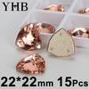 YHB T362 Light Peach Galactic Lemon Drop Glass Crystal AB Sewing Stones Flatback Sew on Rhinestones for Garment Clothes Bags