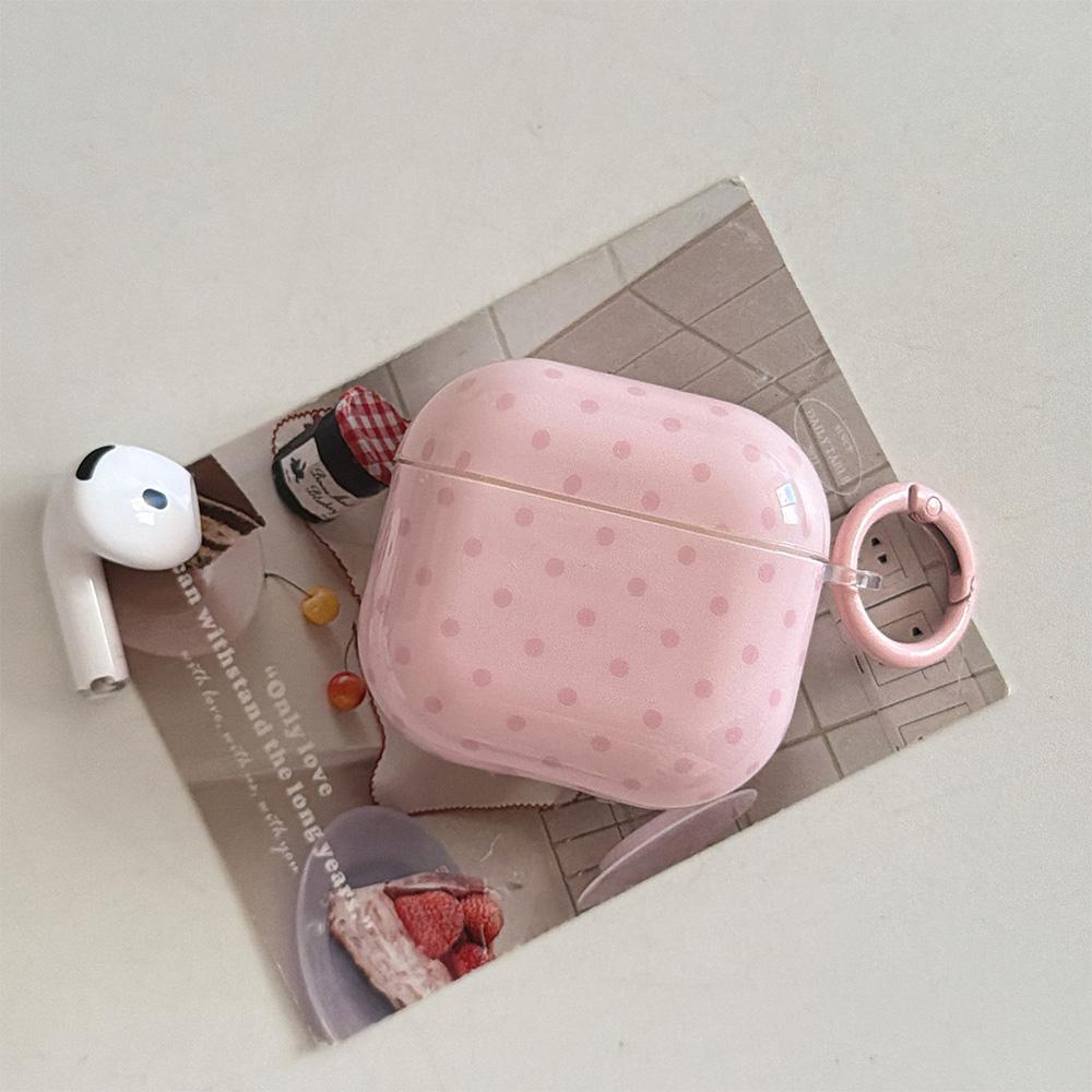 Cute Polka Dot Pink Bowknot Soft Protective Case For AirPods 1 2 3 4 Pro 2 Pro 3nd Generation Earphone Cover