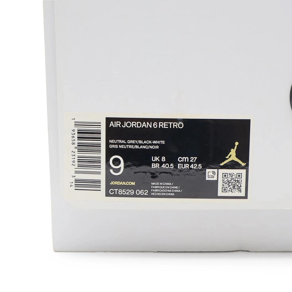 CT8529-062 Nike Air Jordan 6 Retro Hare Серебристый Истинно Красный Нейтрально-Серый (Мужской)
