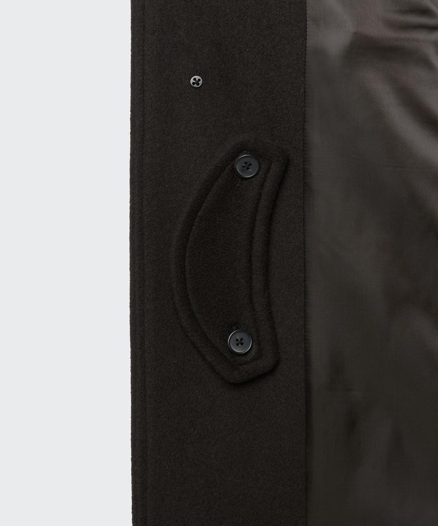 Musinsa Standard Cashmere Blend Over-Shoulder Balmacaan Coat [Dark Brown]