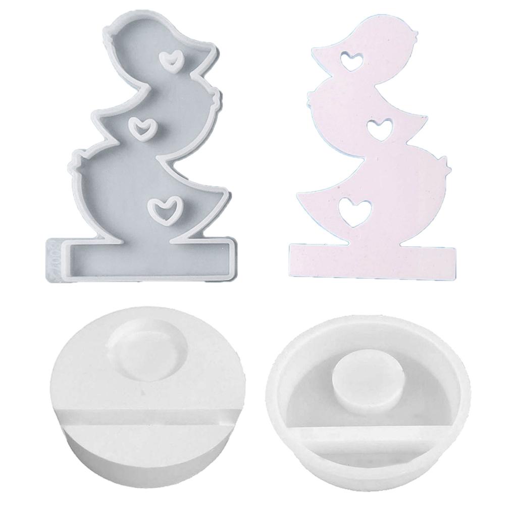 Hollow Flame Candlesticks Resins Moulds Lotus Candle Holder Silicone Molds DIY Heart Castings Moulds Home Decorations