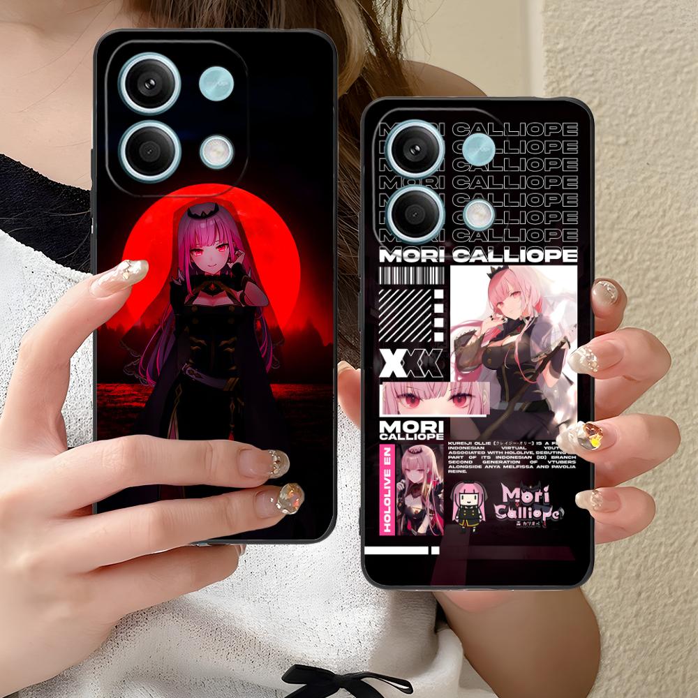 Holo Mori Calliope Matte TPU Mobile Phone Case for Xiaomi Redmi Note 14 13 12 11 S Pro Plus 4G 5G Colorful Printing Cover