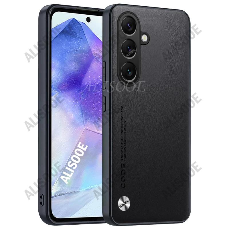 Чехол для Samsung Galaxy A55 A35 A54 A34 A24 S24 Ultra S23 Plus Чехол Текстура волокна PU-кожаный чехол для Samsung M54 M34 M14 Capa