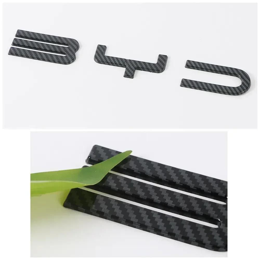 For BYD SEAl  DOLPHIN  Accessories Car Front Bumper Emblem Badge Decal Black Carbon  Refit Sticker